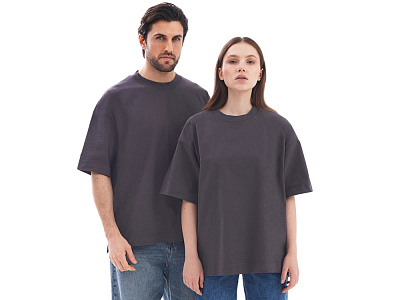 Футболка оверсайз Beta.01 унисекс (Тёмно-серый)