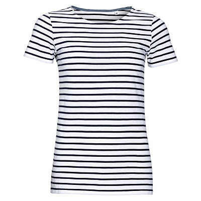 Футболка Miles Women белая с темно-синим (Синий)