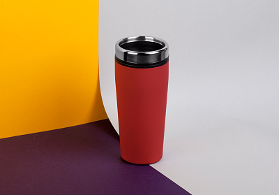 Термостакан "Европа" 500 мл, покрытие soft touch, красный