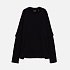 Футболка оверсайз с двойным рукавом Kosmos, черная - Фото 11