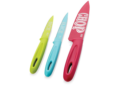 Набор ножей  Funky (Зеленое яблоко/голубой/красный)