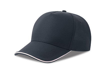 Бейсболка RECY FIVE PIPING, 5 клиньев, застежка-липучка (Темно-синий, белый)