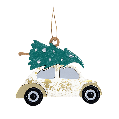 Ёлочная игрушка Машинка (белый) (Белый)