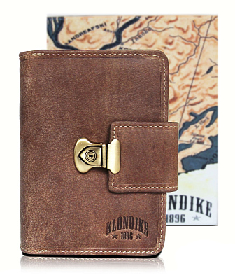 Бумажник женский KLONDIKE «Kitty», натуральная кожа в светло-коричневом цвете, 9 х 12,5 х 3 см