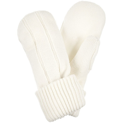 Варежки Knit Beat, белые (молочные)