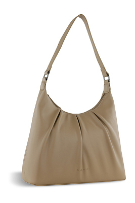 Сумка женская наплечная большая BUGATTI Mila, песочная, полиуретан, 31 x 11 x 22/28 см (Коричневый)