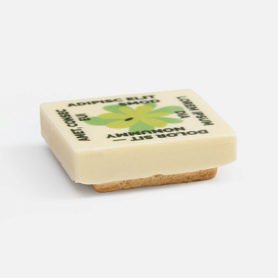 Печенье Dream White в белом шоколаде, квадрат (Белый)