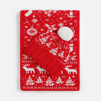 Шапка Holidale, красная с молочным