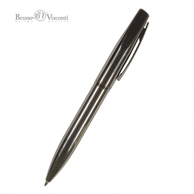 РУЧКА "PORTOFINO" ШАРИКОВАЯ  АВТОМАТИЧЕСКАЯ, МЕТАЛЛИЧЕСКИЙ КОРПУС ЧЕРНЫЙ ВОРОНЕНАЯ СТАЛЬ1.0 ММ, СИНЯ (Вороненая сталь)