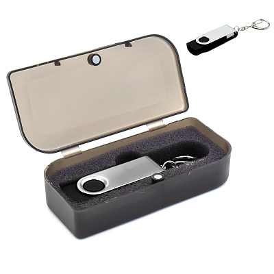 Флешка Twist 16 Гб в футляре, черная (Чёрный)