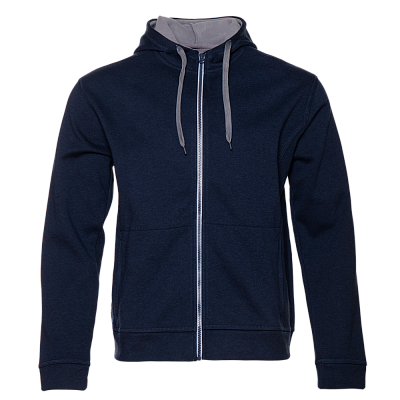 Толстовка мужская STAN с капюшоном на молнии сэндвич 320, 18 (Тёмно-синий меланж)