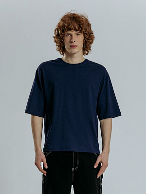 Футболка оверсайз унисекс Base Space, темно-синяя (Тёмно-синий)
