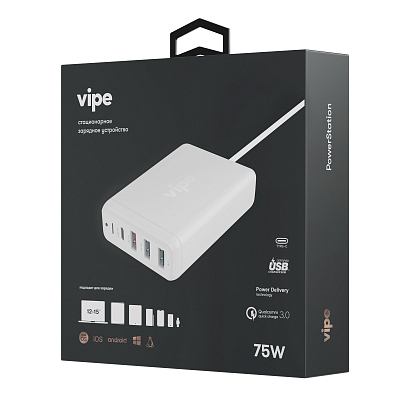 Сетевое ЗУ Vipe Power Station, белый