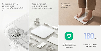 Умные весы Xiaomi Mi Smart Scale S200, белый