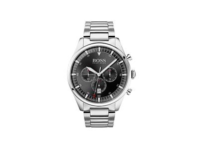 Наручные часы Pioneer, мужские (Корпус- серебристый, циферблат- черный, крепление- серебристый)