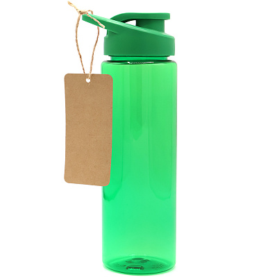 Пластиковая бутылка Ronny To Go с биркой, зелёная (Зеленый)