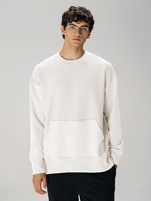 Свитшот оверсайз унисекс Vozduh, молочно-белый