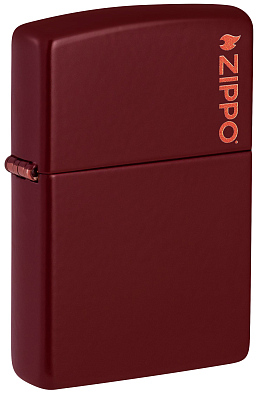 Зажигалка ZIPPO Logo с покрытием Merlot, латунь/сталь, бордовая, глянцевая, 38x13x57 мм (Бордовый)