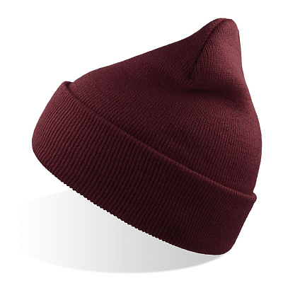 Шапка вязаная  двойная Wind-S (Бордовый)