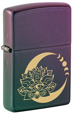 Зажигалка ZIPPO Lotus Moon с покрытием Iridescent латунь/сталь черная 38x13x57 мм