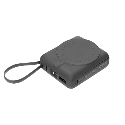 Внешний аккумулятор с подсветкой Ritter PD 10000mAh с функцией беспроводной зарядки 15W  (Серый)