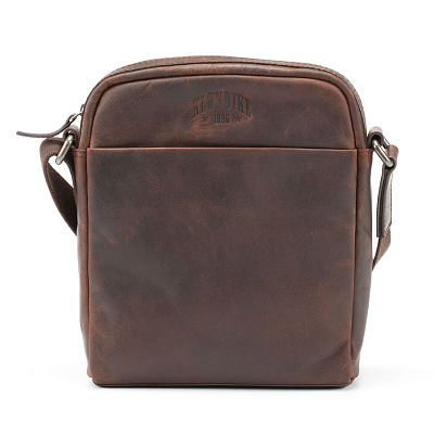 Сумка через плечо KLONDIKE DIGGER «Jack», натуральная кожа в темно-коричневом цвете, 26 x 22 x 7 см (Коричневый)