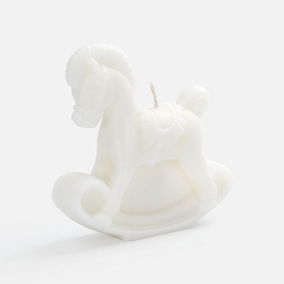 Свеча фигурная «Лошадка-качалка», белая (Белый)