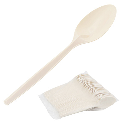 Набор 50 шт ложка из кукурузного крахмала, 7 дюймов (17,5 см) (Белый)