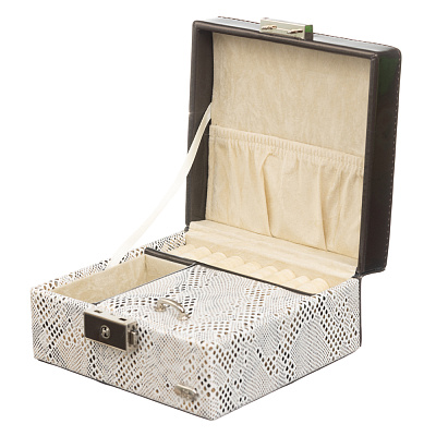 Шкатулка для украшений Jardin D'Ete, цвет бежево-золотистый, "змея", 13,2 х 12,3 х 7,8 см (Бежевый)