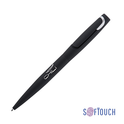 Ручка шариковая "Saturn" покрытие soft touch  (Черный с серебристым)