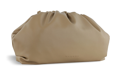Сумка-пауч женская маленькая BUGATTI Mila, песочная, полиуретан, 34 x 6 x 21 см (Коричневая)