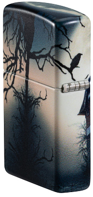 Зажигалка ZIPPO Horror House с покрытием 540 Matte, латунь/сталь, белая, 38x13x57 мм