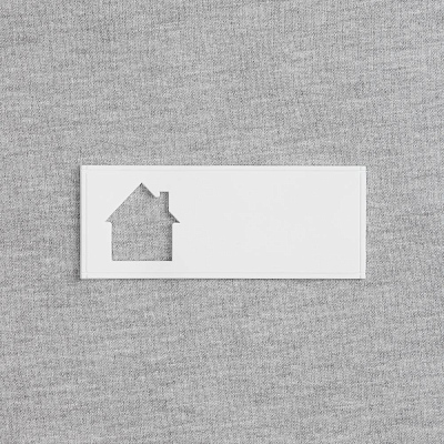 Лейбл из ПВХ с вырубкой «Дом», белый