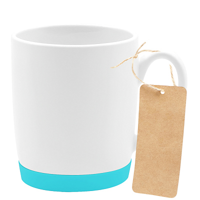 Кружка Make Me To Go, белая/морская волна_с_биркой (Белый/морская волна_с_биркой)