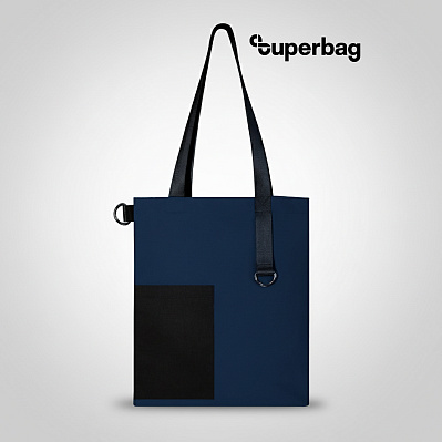Шоппер Superbag Color (темно-синий с чёрным) (Темно-синий с черным)
