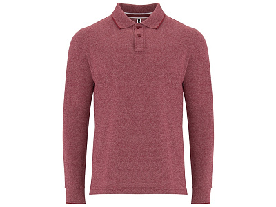 Рубашка поло Dylan мужская с длинным рукавом (Меланжевый гранатовый)