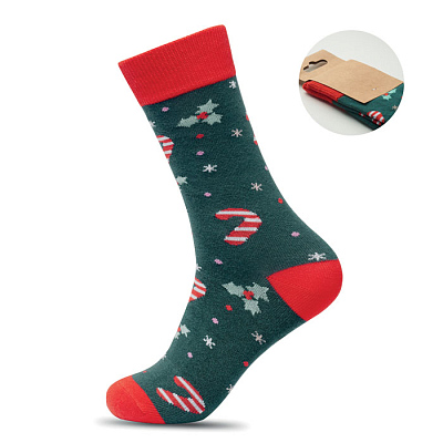 Pair of Christmas socks L (Зеленый)