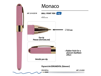Ручка пластиковая шариковая Monaco