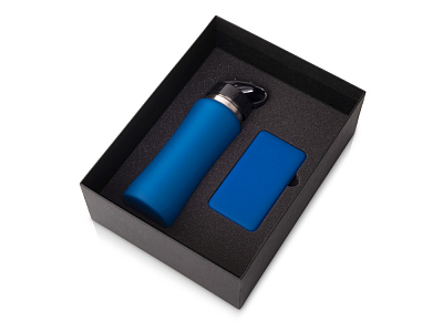 Подарочный набор COLOR IT с бутылкой для воды и повербанком  (Синий)