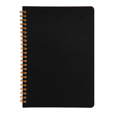 Блокнот на двойной пружине HELIX, 143 х 205 мм, черный с оранжевым, блок в линейку