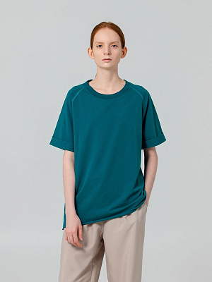 Футболка унисекс Vozduh 1.0, темно-бирюзовая (Бирюзовый)