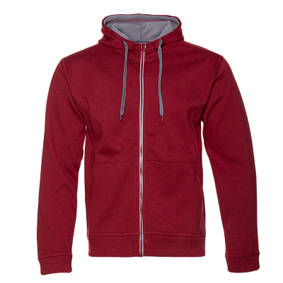 Толстовка мужская STAN с капюшоном на молнии сэндвич 320, 18 (Бордовый меланж)