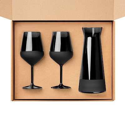 Подарочный набор декантер + 2 бокала для вина Блэк Эдишн (Black Edition), черный