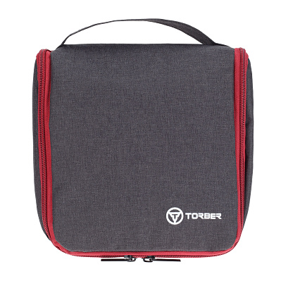 Несессер TORBER, дорожный, чёрный/бордовый, полиэстер 300D, 20 х 18 х 8 см (Бордовый)