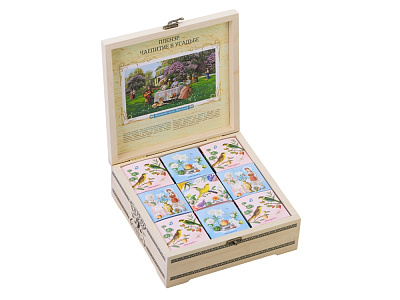 Подарочный набор с чаем Чайный букет в деревянной шкатулке (Натуральный) Подарочный набор с чаем Чайный букет в деревянной шкатулке (Натуральный)