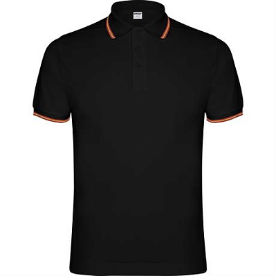 Футболка поло NATION мужская, ЧЕРНЫЙ 2XL (Черный)