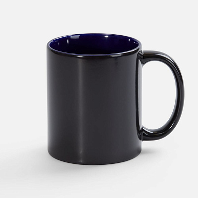 Кружка-хамелеон On Display, глянцевая, черная с синим (Синий)
