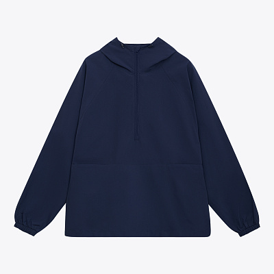 Ветровка (анорак) оверсайз унисекс RISSMAN, темно-синяя, размер XL/XXL (Тёмно-синий)