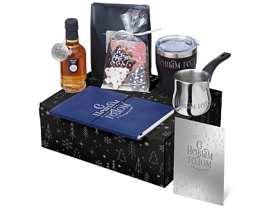 Подарочный набор Re:Routine с туркой, термокружкой и кофе (Синий)