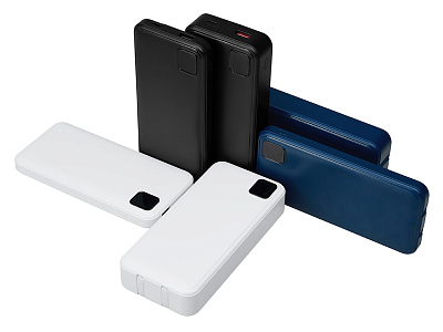 Внешний аккумулятор со встроенными кабелями Фрэйм, 10000 мАч